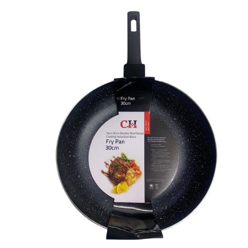 CHINA MALL ONLINE STORE 30cm Round Non Stick Black Pan Kitchen Cooking Utensils 3 24-30Cm Round Non-Stick Black Fry Pan, Kitchen Cooking Utensils - Image 3