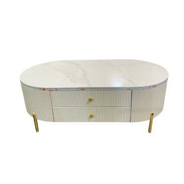 CHINA MALL ONLINE STORE 5650White and Gold Marble Top Coffee Table 1 White and Gold Marble Top Coffee Table