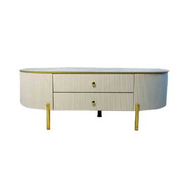 CHINA MALL ONLINE STORE 5650White and Gold Marble Top Coffee Table White and Gold Marble Top Coffee Table - Image 2