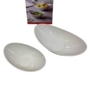 CHINA MALL ONLINE STORE - 355 22cm and 29cm Modern White Porcelain Oval Salad Plate