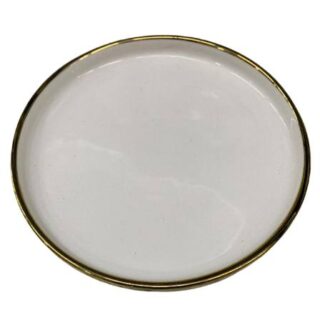 CHINA MALL ONLINE STORE - 85 White and Gold Trim Side Plate