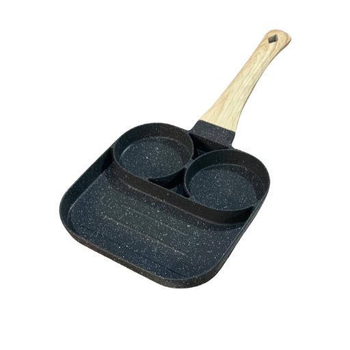 China Mall Online Shop Marketplace Non Stick 250 3 Sections Pan 2in1 Black Non Stick Kitchen Breakfast Grill Fry Pans
