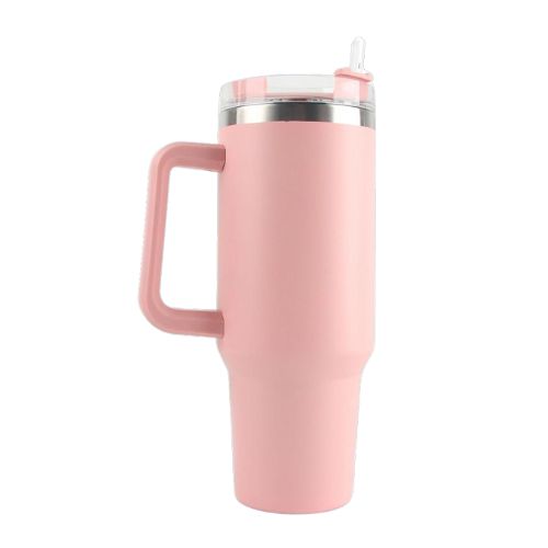 Travel Mug Stainless Pinkis Steel Vacuum Flask with Straw HotCold White 1200ml Pink Travel Mug Stainless Steel Vacuum Flask with Straw
