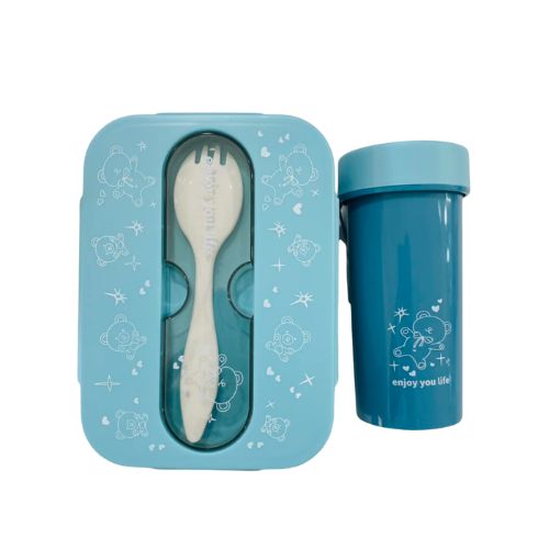 Hey Life Lunchbox and Bottle Set with Spoon China Mall Johannesburg APP South Africa 10 Green 100ml 3-Compartment Lunch Box Spoon & 350ml Bottle Set - Image 7