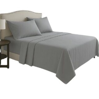 4-Piece Brushed Microfibre Fitted & Flat Sheet Pillowcase Set