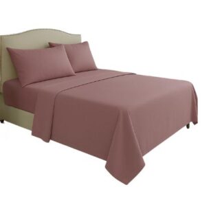 4-Piece Brushed Microfibre Fitted & Flat Sheets Pillowcases Sets