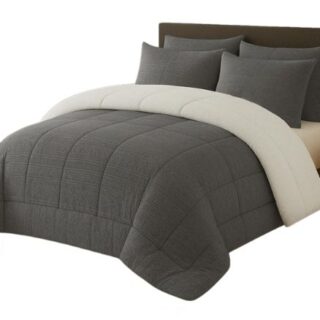 5-Piece Fleece Pattern Comforter Queen Set