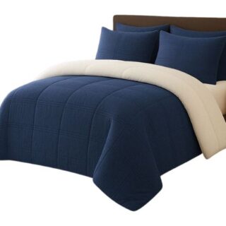 5-Piece Fleece Pattern Comforter Queen Sets