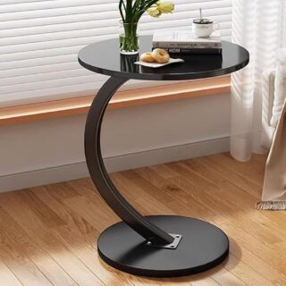 C-Shaped Sofa Side Black Table or Mini Study Desk