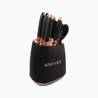 Black ROYAL HOMEWARE 6 Piece Knife Set Milano Collection