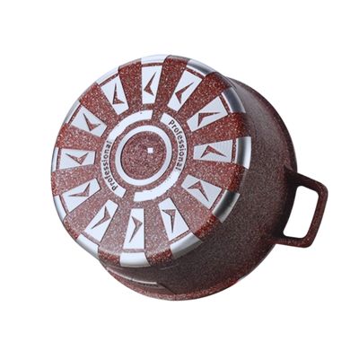 china mall online shopping app German 7 Pcs White Wood Granite Non Stick Kitchen Cookware Pots Set with Glass Lid 25 Maroon 10 Piece Premium Royal Dessini Granite Nonstick Pots Cookware Set with Glass Lid - Image 2