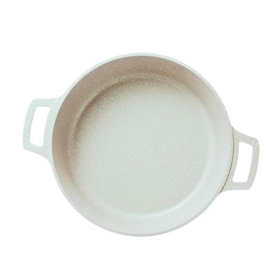 china mall online shopping app German 7 Pcs White Wood Granite Non Stick Kitchen Cookware Pots Set with Glass Lid 38 White 10 Piece Premium Royal Dessini White Granite Nonstick Pots Cookware Set with Glass Lid - Image 2