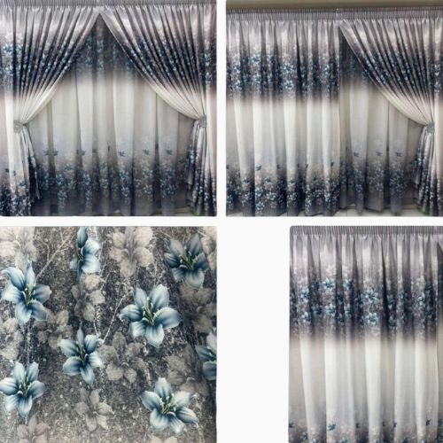 Kitchen Lounge Bedroom Curtains China Mall 4 Theme Taped Curtains with Matching Laces 4x2.4m - Image 3