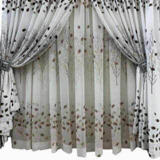 Taped Curtain with Matching Lace - 4x2.4m