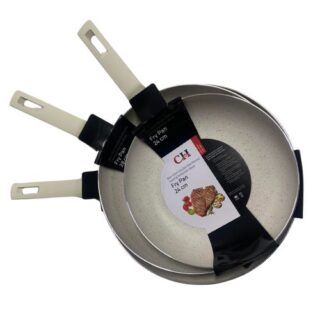 24-30cm Round White Non Stick Kitchen Fry Pan