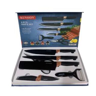 6 Pieces Black Kitchen Knives Set