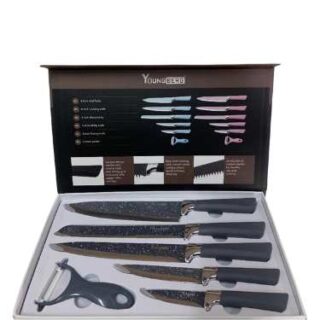 6 Pieces Grey Kitchen Knives Set