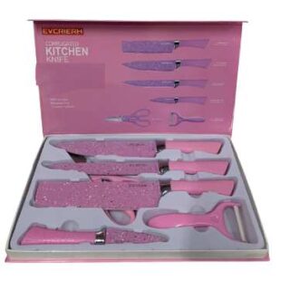 6 Pieces Pink Kitchen Knives/Knife Set