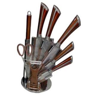 9Pieces Brown High Quality Luxurious Knives Set