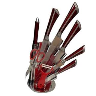 9Pieces Red High Quality Luxurious Knifes Set