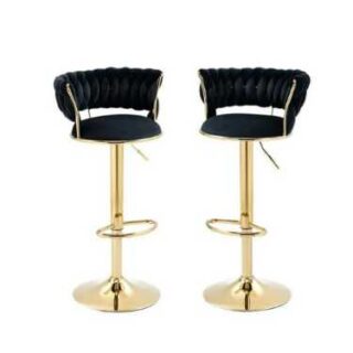 Adjustable Black Modern Bar Stool or Breakfast Nook Chair