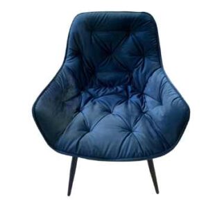 Blue Modern Studded Velvet Dinning Chair