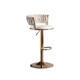 Adjustable White Modern Bar Stool or Breakfast Nook Chair