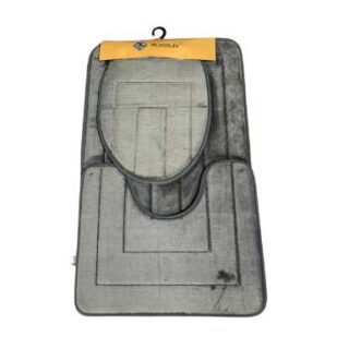 3Pieces Grey Bathroom Mat Set