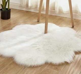 50by50cm Fluffy Fur White Mat- High Quality Rug Carpet