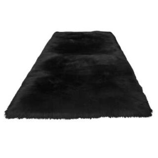 120by180cm Black Fluffy Fur Seat Cover Mat- High Quality Rug Carpet