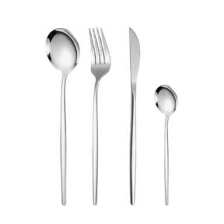 8-24Pieces ALL Silver Luxurious Cutlery - Tablespoon, Teaspoon, Fork & Knife