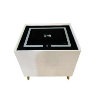 Smart Bedside Wireless Rechargeable White Bedroom Table