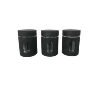 3Pieces Black Storage Canister - Continental Home
