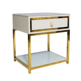 Modern White Pedestal with Gold Frame