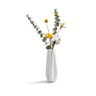 40cm Pentagon White Porcelain Ceramic Flower Vase