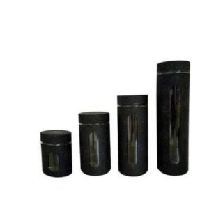 China Mall Online Shop - 330 4Pieces Black Storage Canister Set