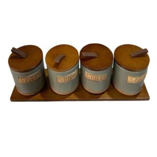 China Mall Online Shop - Modern Grey Set of 4 Spice Canisters