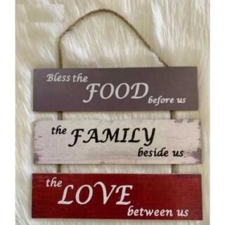 Bless Food and Family Affirmation Board Wall Decor