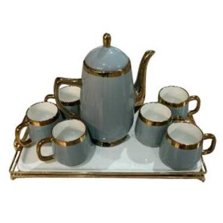 China Mall Online Shop - 945 11 Pieces Elegant Grey and Gold Modern Tea Set