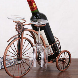 Couples Rustic Wine Bicycle Rack Holder