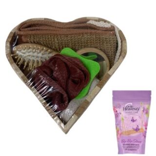 China Mall Online Shop - 325 Oh so Heavenly 8 Pieces Wooden Tray BATH Accessory Set - Mothers Day Bathtub Gift Set - Bath Salts Bye-Bye Stress 450g