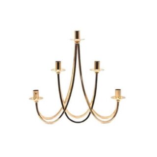 China Mall Johannesburg 5 arm Gold Candle Holder Centre Piece (1)