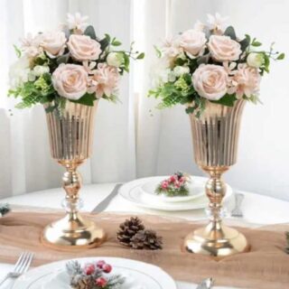 China Mall Johannesburg Gold Flower VASE Centrepice Wedding Decoration Table Decoration Centerpiece 3 pieces 150 280