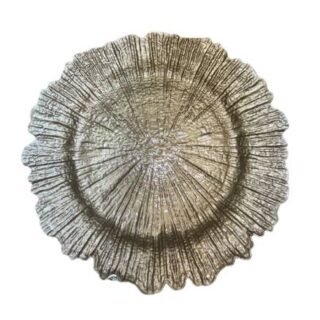 33cm Gold Waved Underplate/Placemat