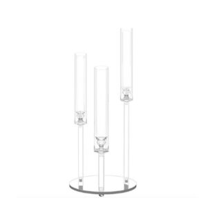 3-Arm Mirror and Glass Candle Holder Centre Piece