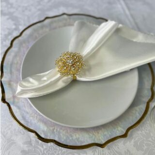 China Mall Johannesburg Transparent and Gold TRIM PlacematWEDDING DECORATION 26 37