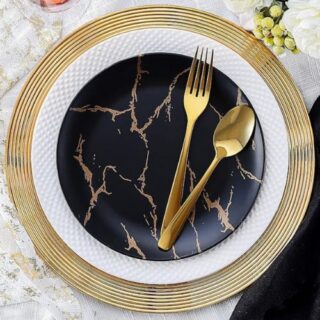 33cm Transparent and Gold Belt Underplate/Placemat