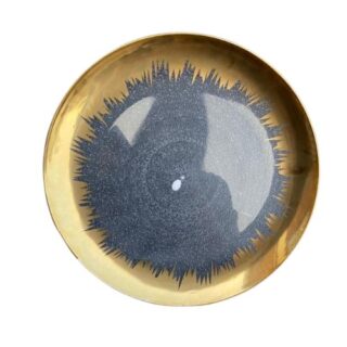 33cm Transparent and Gold Brushed Underplate/Placemat