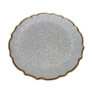 33cm White and Gold Trim Underplate/Placemat/Charger Plate