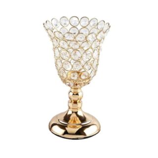 China Mall Johannesburg - height35cm Gold and Glass Candle holder Centerpiece -